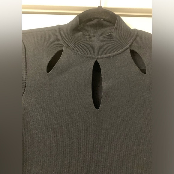 NWOT INC International Concepts Women’s‎ Black Cutout Sweater Dress PP 0 Petite - Picture 6 of 7